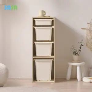 [SASA]사사가구 E0 로미 370 4단 틈새 바구니형 아동 장난감수납장(원목발미포함)