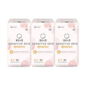 좋은느낌 센서티브스킨 데일리 팬티라이너, 롱, 36매, 3개