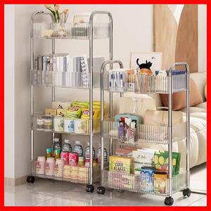 아크릴 트롤리 다층 투명 스지 랙 거실 스낵 선반 욕실 모바일 휠 홈 항목