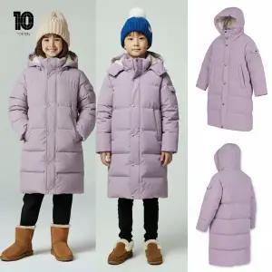 [백화점 출고] 탑텐 키즈 패딩 남아 여아 밸런스 베스트웜 롱 다운 점퍼 라이트 퍼플 후드 자켓