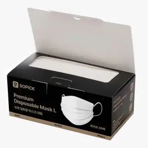 쏘픽 일회용 마스크 대형 화이트 50매