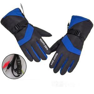 발열장갑 오토바이 자전거 열선장갑 방한 충전식 배터리 가죽 12v 블루 배달용