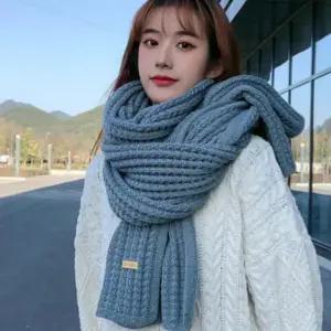 촘촘한 목도리 여자 남자 공용 도톰 보송보송 머플러 니트 목도리 여자 여성 두꺼운 머플러 남자 커플