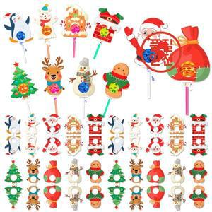 10개 크리스마스 종이 롤리팝 카드 홀더 산타클로스 눈사람 순록 사탕 포장지 파티 선물 장식용