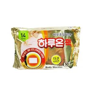 (10개입) 하루온팩 붙이는핫팩 국산/핫팩/발바닥/하루/복부/붙히는/온열/패치/파스형/붙이는/미니/핫펙