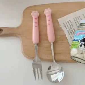 [골드스마일]휴대용 핑크 스푼 포크 캠핑 커틀러리