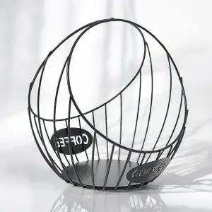 [골드스마일]게더릭 보관 바구니 블랙 캡슐커피 하프문 사탕바구니