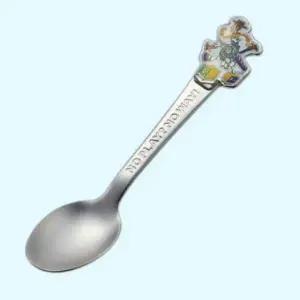 [골드스마일]스테인리스 어린이 식기 유아 캐릭터 미니 스푼 선물용 파우치