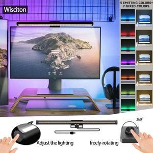 LED 모니터 라이트 바 컴퓨터 화면 매달려 조명 RGB 분위기 테이블 램프 독서 야간 게임 디밍 44cm