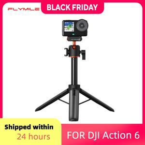 플라이마일 확장형 삼각대 셀카봉 (DJI 오즈모 액션 6 액세서리용 퀵 릴리즈 베이스 포함) 브이로그 핸들
