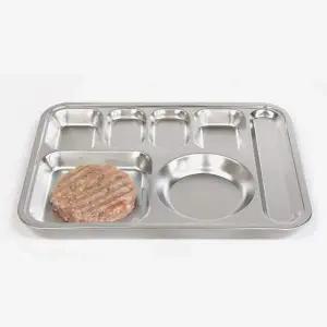 업소용 스텐 수저 사각 4찬 식판 군대 학교 급식 위생