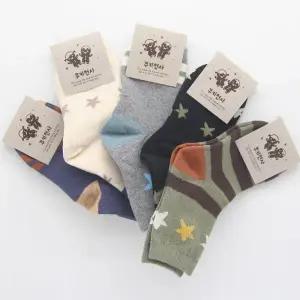 [RGK6NR32]아동양말 중목 스타 5켤레랜덤