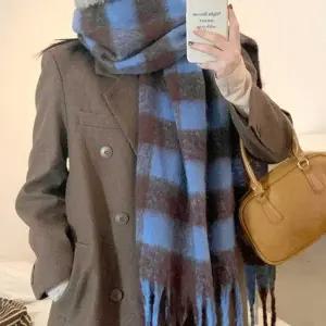 남녀 공용 커플 겨울 여행 데일리 캐주얼 머플러 코디 남녀공용머플러 체크목도리 오버핏목도리 목도리머플