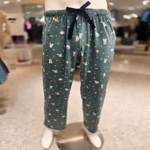 엘르이너웨어 25FW 그린 퍼피즈 극세사 남성 홈웨어 수면바지 EEMEFA41GR