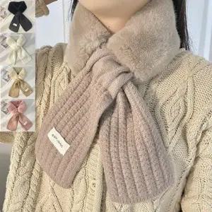 숏 머플러 털 목도리 겨울 방한 여성 니트 학생 귀여운 방한 머플러 겨울 미니목도리 소녀 고리형