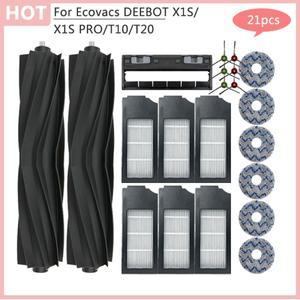 교체 T10 T20 메인 브러시 커버 Ecovacs 용 예비 부품 DEEBOT X1S PRO 먼지 봉투 Hepa 필터  진공 클리닝기