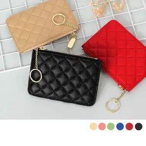 89_49 퀼팅 여성 동전 카드반지갑 가죽 캐주얼 지퍼형