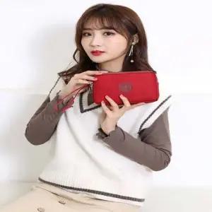 여자 페브릭 미니 사이즈 클러치 핸드폰 지갑 파우치