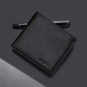 남자 반지갑 40대 중년선물 지퍼있는 비건레더 중지갑 2컬러