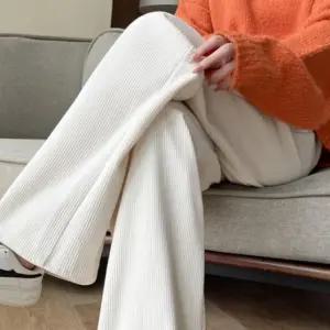 여성코듀로이바지 겨울 기모 골덴  밴딩 데일리 키작녀 바지