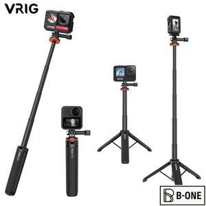 VRIG TP-08 GoPro Hero 용 확장형 셀카 스틱 삼각대 12 11 10 9 8 7 6 5 4 Insta360 X3 One R Osmo 액션 카