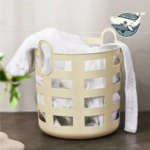 대형 세탁 바구니 수건 정리함 크림 수납 통 세탁바구니 빨래통 세탁물바구니 빨래가방