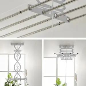 3단 슬라이드 발코니 베란다빨래걸이 빨래건조대 천장 건조대 천장빨래건조대