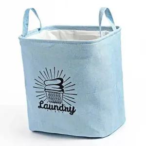 린넨 세탁물 바구니 빨래 블루 접이식 보관 인테리어 세탁물바구니 빨래수거함 빨래보관