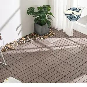 야외 테라스 바닥재 브라운 데크 타일 조립식 욕실타일 바닥재 다용도타일 현관 30cm