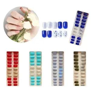 [RG58QP10]네일아트 간편 부착 디자인 네일팁 28종