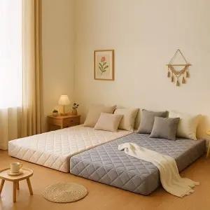 [텐스페이스]탄탄한 에어텍스 4단접이식매트 두께18cm S싱글 BJ3359