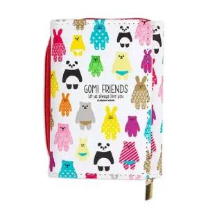 디자인콩 고미프렌즈 3단 지갑 화이트.핑크