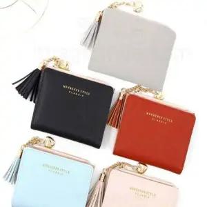 태슬 반지갑 키링 여성 심플 미니 수납 동전지갑 5색