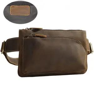 EAMT 남자 힙색 빈티지 헤드 레더 가죽 가슴 어깨가방 YJ5