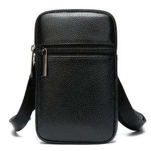 EAMT 남자 힙색 소가죽 캐주얼 경량 세로형 핸드폰 벨트 파우치 가방 YJ5