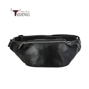 EAMT 남자 힙색 가죽 아웃도어 자전거 팩 캐주얼 허리 가방 개성적인블랙 YJ5