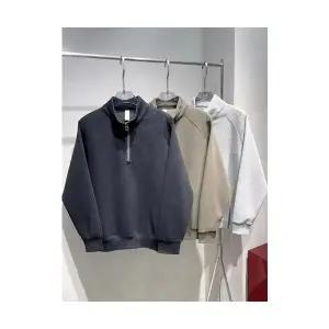 EAMT 남성 반집업 솔리드 후드 캐주얼 맨투맨 가을 겨울 코트 YJ4