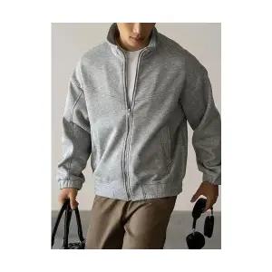 EAMT 남성 빈티지 면 혼방 바람막이 따뜻한 나사 코트 가을 겨울 밀 무늬 집업 재킷 YJ4