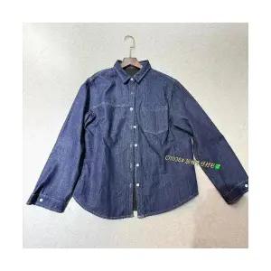 EAMT 여성 기모 데님 셔츠 겨울 레이어드 따뜻한 긴팔 상의 YJ4