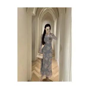 EAMT 여자정장세트 원피스 추동 망사 머메이드 스커트 나시 투피스 YJ4