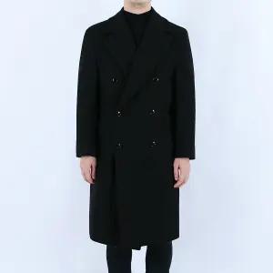 롤프 남성 남자 더블 모직 울 wool 겨울 롱 코트 블랙 검정 coat