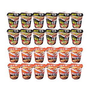 농심 튀김우동컵, 62g, 12개 + 새우탕컵, 67g, 12개