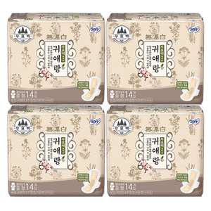 쏘피 귀애랑 무표백 날개형, 중형, 14매, 4개