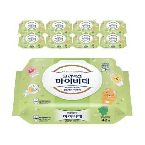 크리넥스 마이비데 클린케어 아쿠아, 캡형, 42매 9입, 1개(378매)