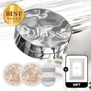 (40%+7%묶음할인/+클렌징티슈)에이지투웨니스 글래스 스킨 에센스 퍼팩트 팩트 본품+리필