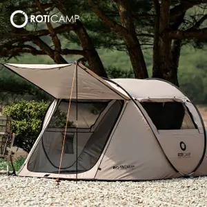 로티캠프 캐노피 팝업 원터치 텐트 3-4인 탄