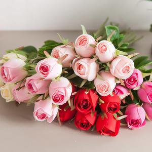 [3개 구매시 1개 추가] 장미 조화 (6개입) 피아노번들 40cm 4컬러 인테리어 꽃 장식 소품 웨딩 부케