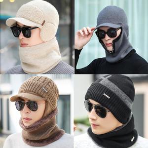 남성 남자 겨울 모자 털모자 등산 방한 패션 앙고라 털 넥워머 장갑 세트 챙