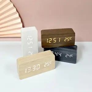 [럭키타임] LED 우드 시계 탁상시계 무소음 /실내 인테리어