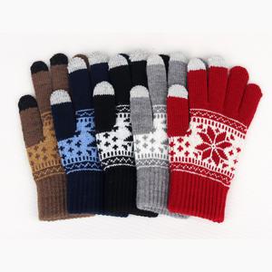 겨울 니트 기모 스마트 터치 눈꽃 장갑 방한장갑